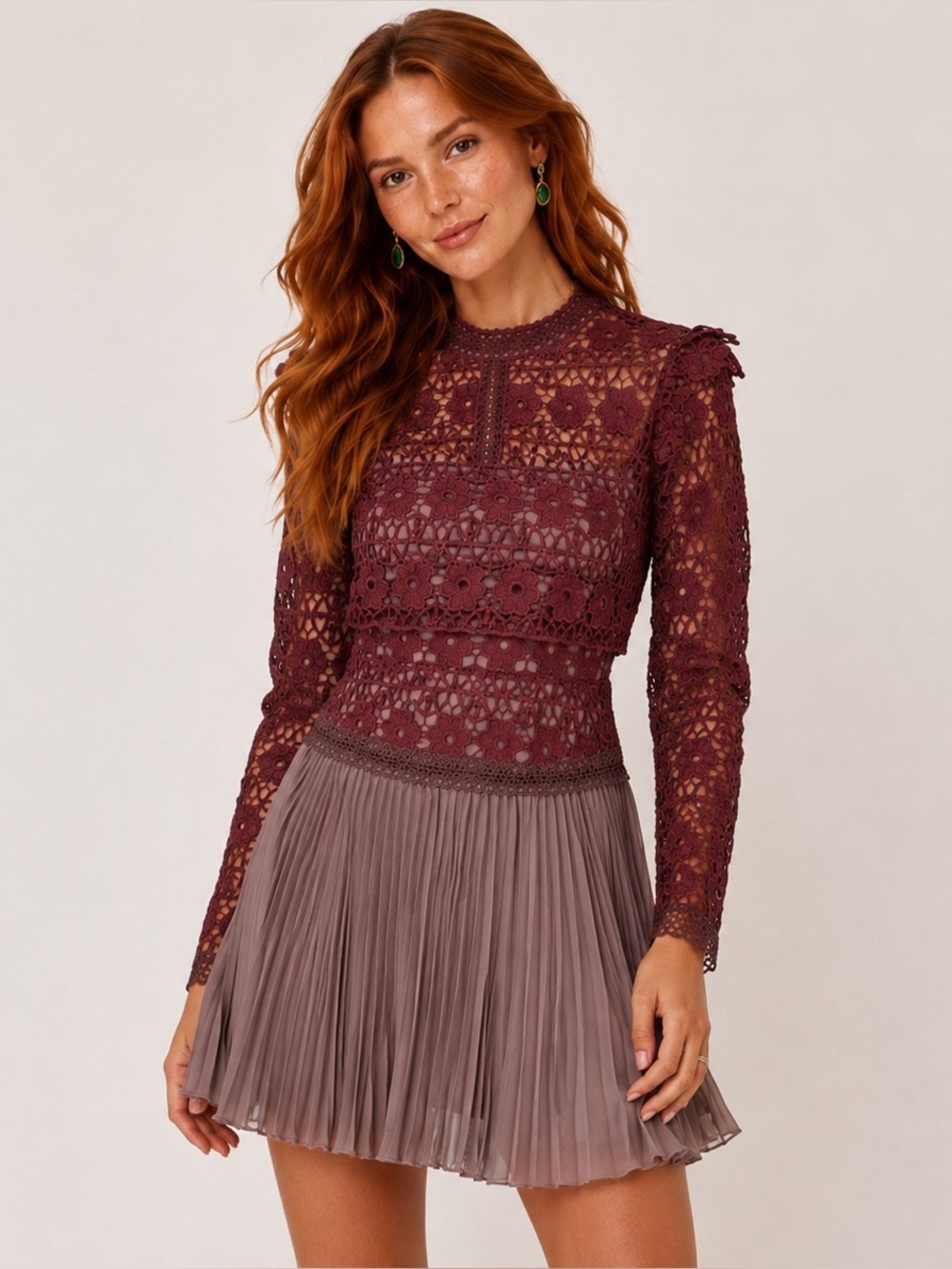 ASOS Design Burgandy Purple Lace Dress NWT size 14